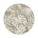 Gwen Leaves Linen Round Rug