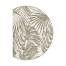 Gwen Leaves Linen Round Rug
