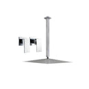 16 Inch 400Mm Rain Shower Head Square Chrome Ceiling Shower Arm