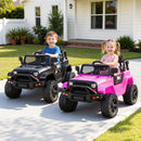 2x Electric Kids Ride On Car Black Pink Off-Road Ride-On Toy with Remote Control Horn Music