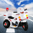 Kids Electric Ride On Police Motorcycle Motorbike 6V Battery White