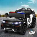 Electric Ride On Car Kids Patrol Police Ride On Cars Horn Music Remote Black