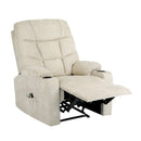 Recliner Chair Electric Massage Chairs Heated Polyester Beige