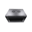 Ldr Assembled 6U Wall Mount Cabinet 600Mm X 450Mm Glass Door Black