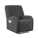 Recliner Chair Covers with Storage Side Pockets Grey Fabric