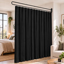 Room Divider Wall Mounted Hanging Curtain Partition Screen Black 200x220cm
