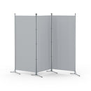 3 Panel Room Divider Screen 260x180cm Fabric Grey