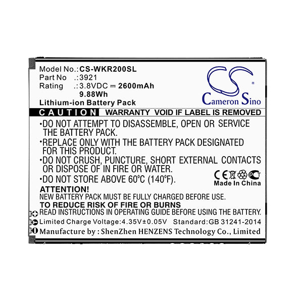 Cameron Sino Cs Wkr200Sl 2600Mah Battery For Wiko Robby 2 Mobile