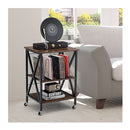 Rolling Stand With 3 Dividers And Steel Frame For Living Room Office