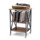 Rolling Stand With 3 Dividers And Steel Frame For Living Room Office