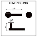 Jasmine Passage Door Lever Handle Kit Solid Stainless Steel