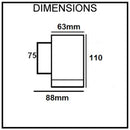 Bronte Wall Mounted Square Down Light 240V Dark Grey Finish