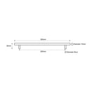 Solid Stainless Steel Cabinet Handles Brushed Round 300mm pack of 4