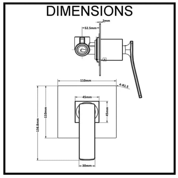 Cortina Wall Mounted Bath and Shower Mixer Chrome