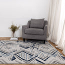 Wisteria Haven Blue Grey Diamond Rug