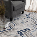 Wisteria Haven Blue Grey Diamond Rug