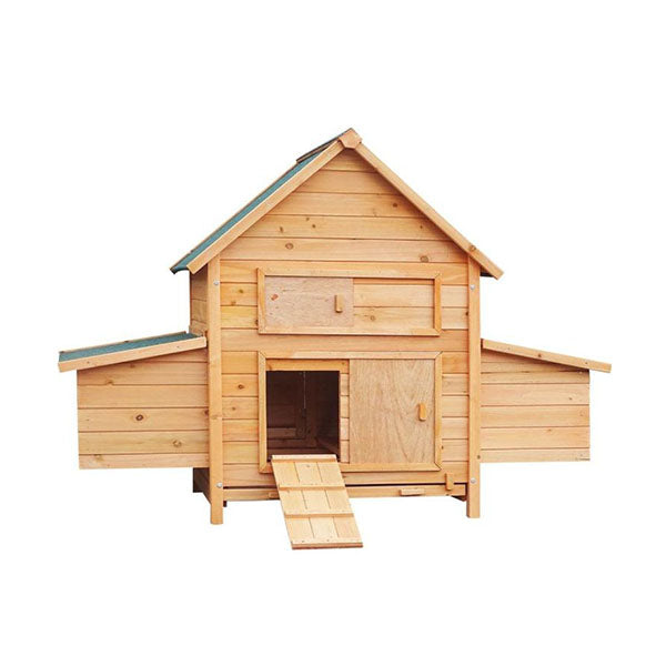 Wooden Chicken Coop and Rabbit Hutch With Ramp Nesting Boxes
