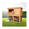 2 Storey Wooden Chicken Coop and Rabbit Hutch With Trough