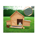 Wooden Chicken Coop and Rabbit Hutch With Ramp Nesting Boxes