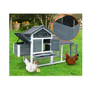 Large Chicken Coop and Rabbit Hutch With Ramp Green