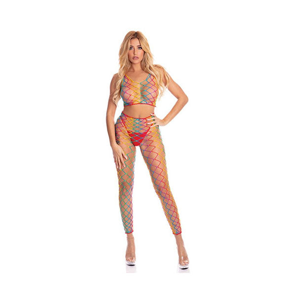 Rainbow 2 Pc Bodystocking One Size