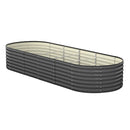 Raised Garden Bed Oval Galvanised Steel 240X80X56cm