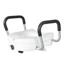 Raised Toilet Seat With Handles Adjustable Height Aid Seniors White