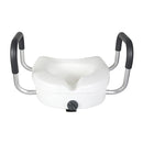 Raised Toilet Seat With Handles Adjustable Height Aid Seniors White