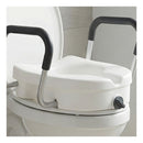 Raised Toilet Seat With Handles Adjustable Height Aid Seniors White
