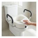Raised Toilet Seat With Handles Adjustable Height Aid Seniors White