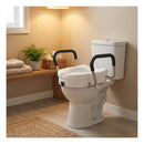 Raised Toilet Seat With Handles Adjustable Height Aid Seniors White