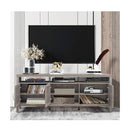 Rattan Tv Stand With 3 Rattan Doors For Living Room