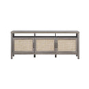 Rattan Tv Stand With 3 Rattan Doors For Living Room