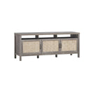 Rattan Tv Stand With 3 Rattan Doors For Living Room