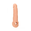 Realrock 9 Inch Realistic Penis Extender With Rings Flesh
