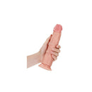 Realrock Realistic Regular Curved Dildo With Suction Cup 23 Cm Flesh