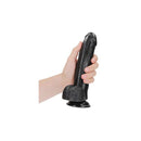 Realrock Realistic Regular Curved Dong With Balls 8 Inches Black