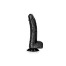 Realrock Realistic Regular Curved Dong With Balls 8 Inches Black
