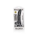 Realrock Realistic Regular Curved Dong With Balls 8 Inches Black