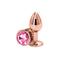 Rear Assets Rose Gold Small Metal Butt Plug With Gem Base