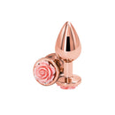 Rear Assets Rose Medium Metal Butt Plug With Rose Base