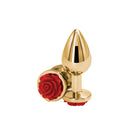 Rear Assets Rose Medium Metal Butt Plug With Rose Base