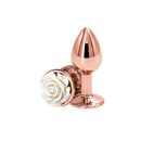 Rear Assets Rose Small Metal Butt Plug With Rose Base