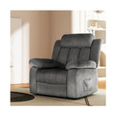 Recliner Chair Electric Massage Chair Velvet Lounge Sofa Heated Grey