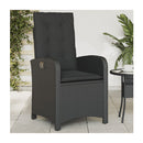 Reclining Garden Chair With Cushions Black Poly Rattan