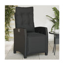Reclining Garden Chair With Footrest Black Poly Rattan