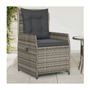 Reclining Garden Chairs 2 Pcs Grey Poly Rattan