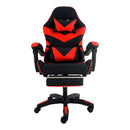 Reclining High Back Office Gaming Chair With Footrest Black Red