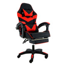 Reclining High Back Office Gaming Chair With Footrest Black Red
