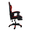 Reclining High Back Office Gaming Chair With Footrest Black Red